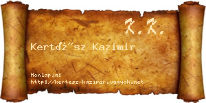 Kertész Kazimir névjegykártya